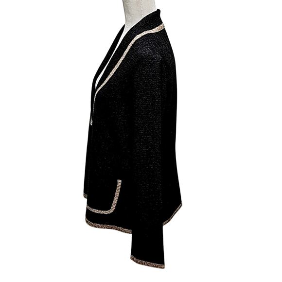 Travelers Collection by Chico's Blazer Jacket Black Tan Womans Sz 1 (USA Small) - Picture 3 of 11